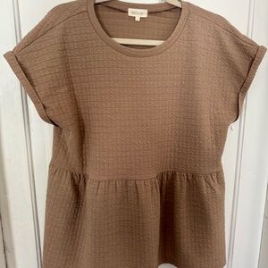 Roolee Peplum Cuffed Sleeve Tee